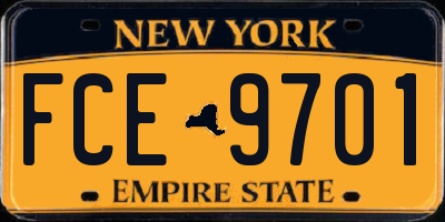 NY license plate FCE9701