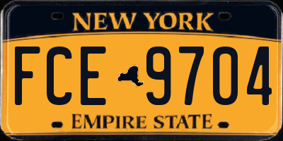 NY license plate FCE9704