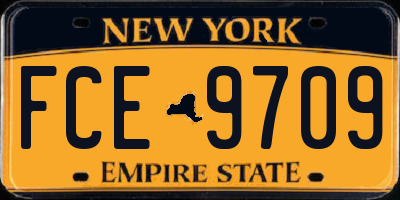 NY license plate FCE9709