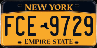 NY license plate FCE9729