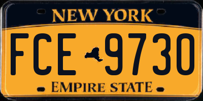 NY license plate FCE9730