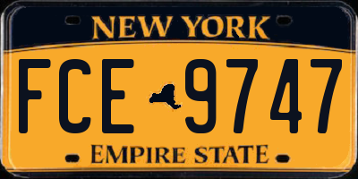 NY license plate FCE9747