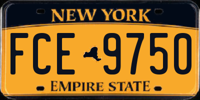 NY license plate FCE9750