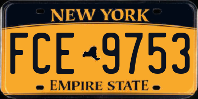 NY license plate FCE9753