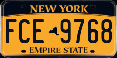 NY license plate FCE9768