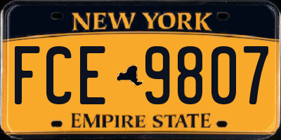 NY license plate FCE9807