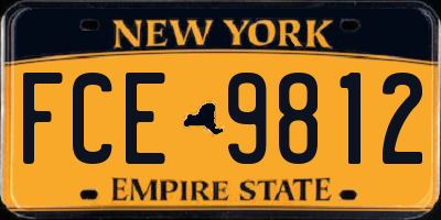 NY license plate FCE9812