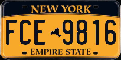 NY license plate FCE9816