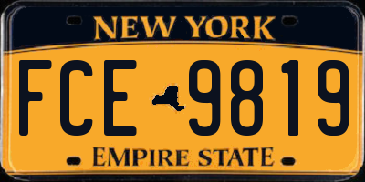 NY license plate FCE9819