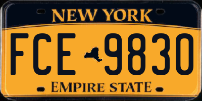 NY license plate FCE9830
