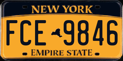 NY license plate FCE9846