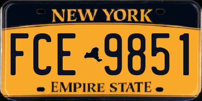 NY license plate FCE9851