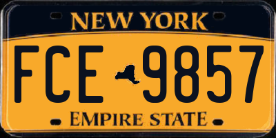 NY license plate FCE9857
