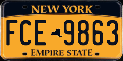 NY license plate FCE9863