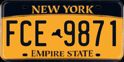 NY license plate FCE9871