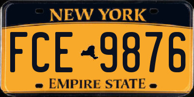 NY license plate FCE9876