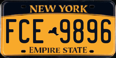 NY license plate FCE9896
