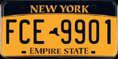 NY license plate FCE9901