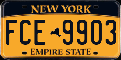 NY license plate FCE9903