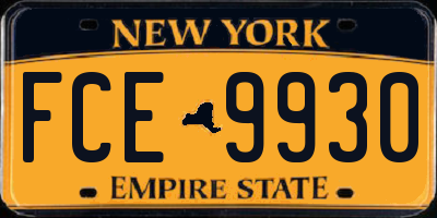 NY license plate FCE9930