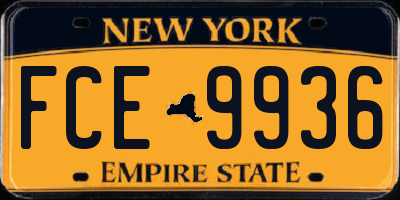 NY license plate FCE9936