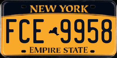 NY license plate FCE9958