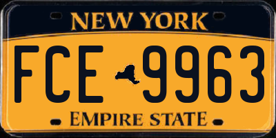 NY license plate FCE9963