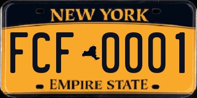 NY license plate FCF0001