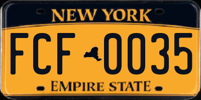 NY license plate FCF0035