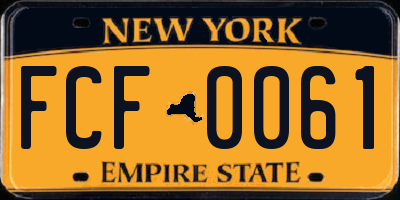 NY license plate FCF0061