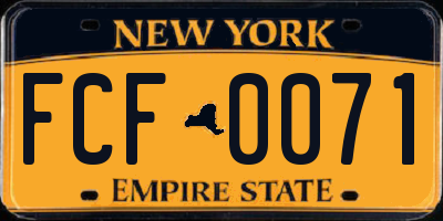 NY license plate FCF0071