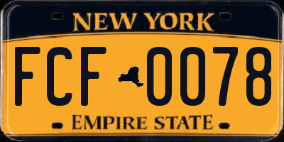 NY license plate FCF0078