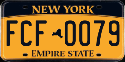 NY license plate FCF0079