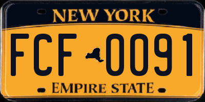 NY license plate FCF0091
