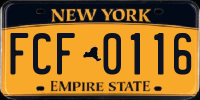 NY license plate FCF0116