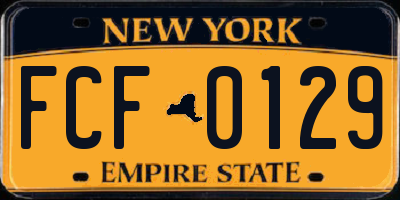 NY license plate FCF0129