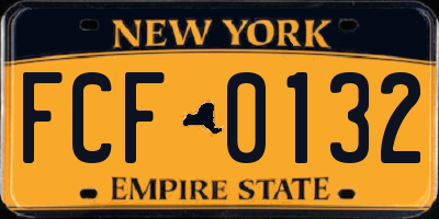 NY license plate FCF0132