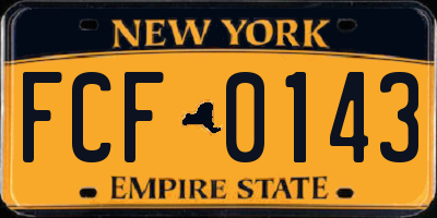 NY license plate FCF0143