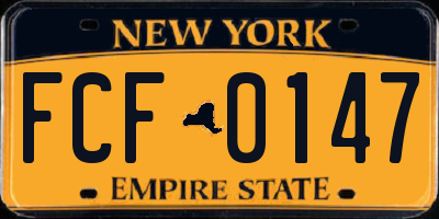 NY license plate FCF0147