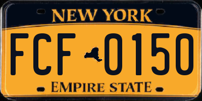 NY license plate FCF0150