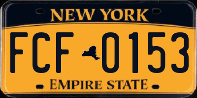 NY license plate FCF0153