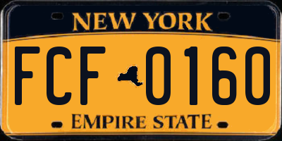 NY license plate FCF0160