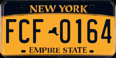 NY license plate FCF0164