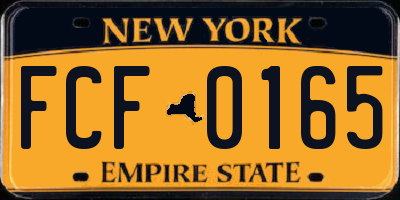 NY license plate FCF0165