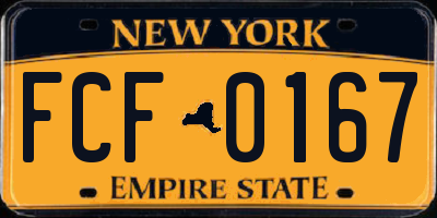 NY license plate FCF0167