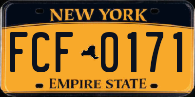 NY license plate FCF0171