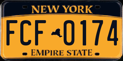 NY license plate FCF0174