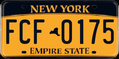 NY license plate FCF0175
