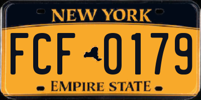 NY license plate FCF0179
