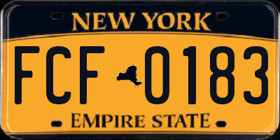 NY license plate FCF0183